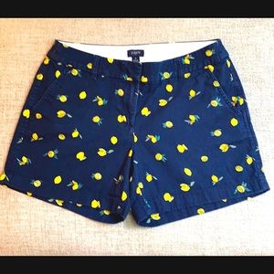 J Crew Navy Blue Lemon Shorts